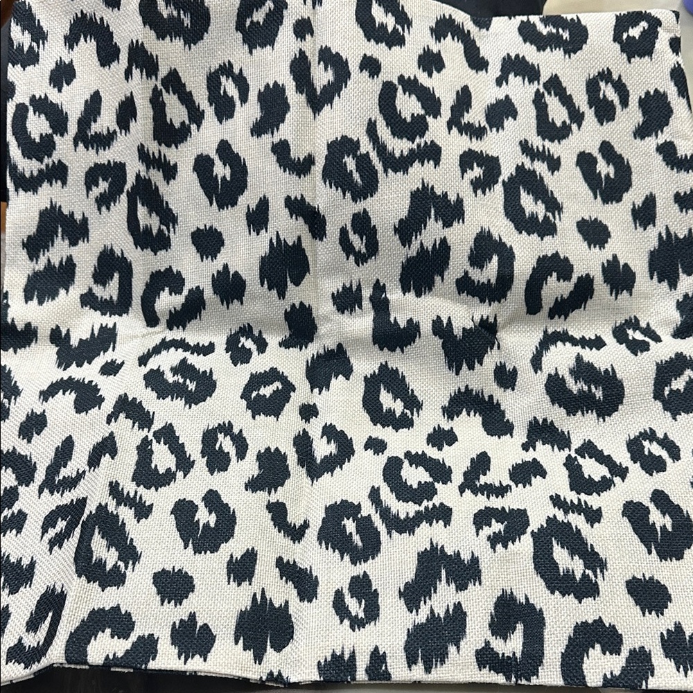 LOFT Black and White Leopard Print Pillow